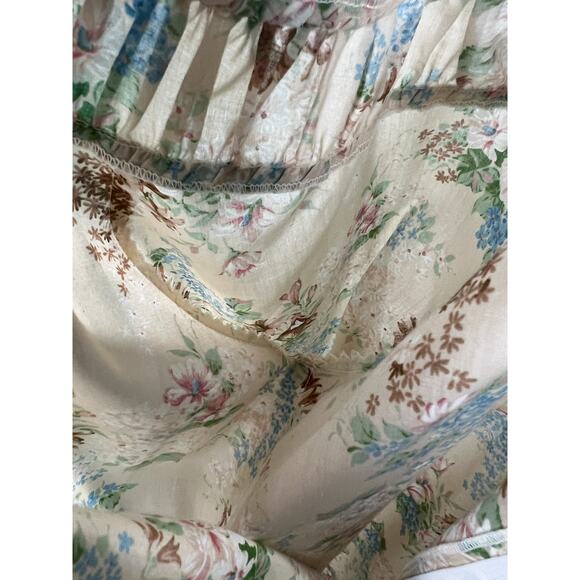 Vintage JaneM Honolulu House Dress Muu Muu Cream Floral Modest House Robe Medium - Picture 4 of 7
